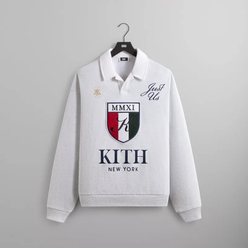 Kith Nelson Collared Pullover - Light Heather Grey sold by Kith