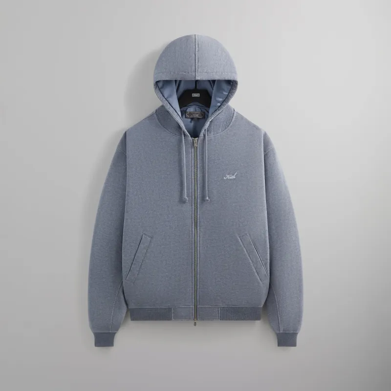 Kith Fleece Avery Hooded Bomber Jacket - Elevation Heather sold by Kith