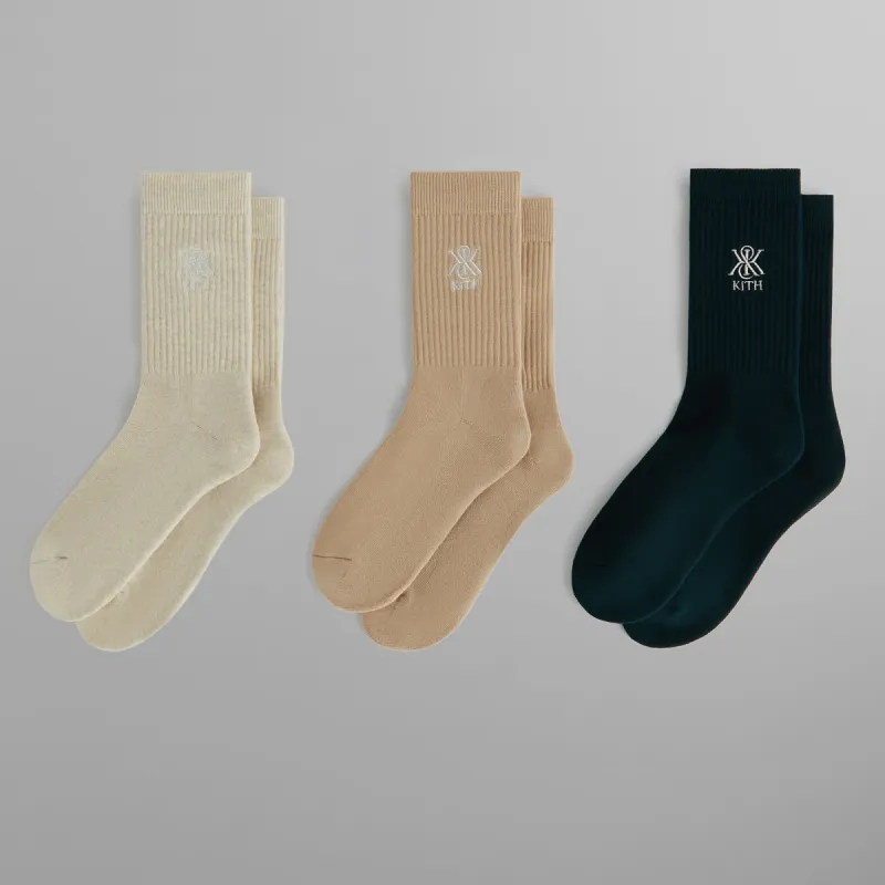 Kith 3-Pack Crest Crew Socks - Multi sold by Kith
