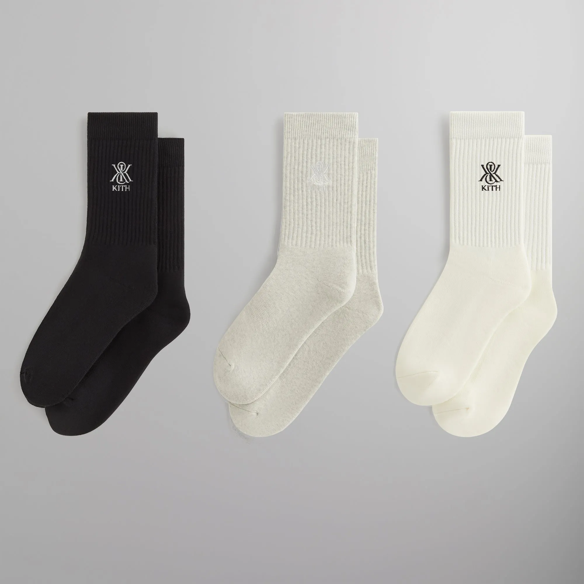 Kith 3-Pack Crest Crew Socks - Multi sold by Kith
