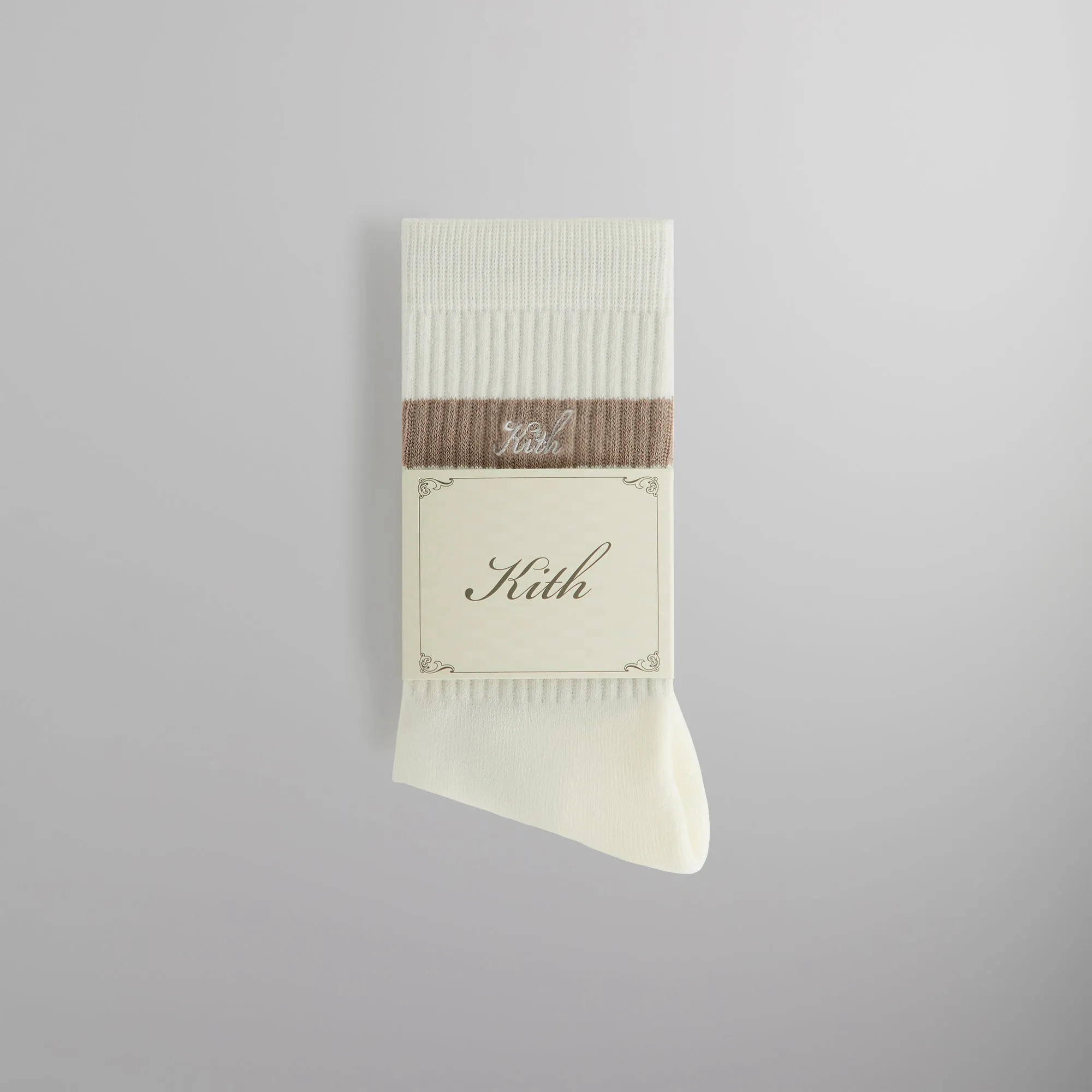Kith Double Stripe Script Embroidered Cotton Crew Socks - Molecule sold by Kith product image thumbnail 2