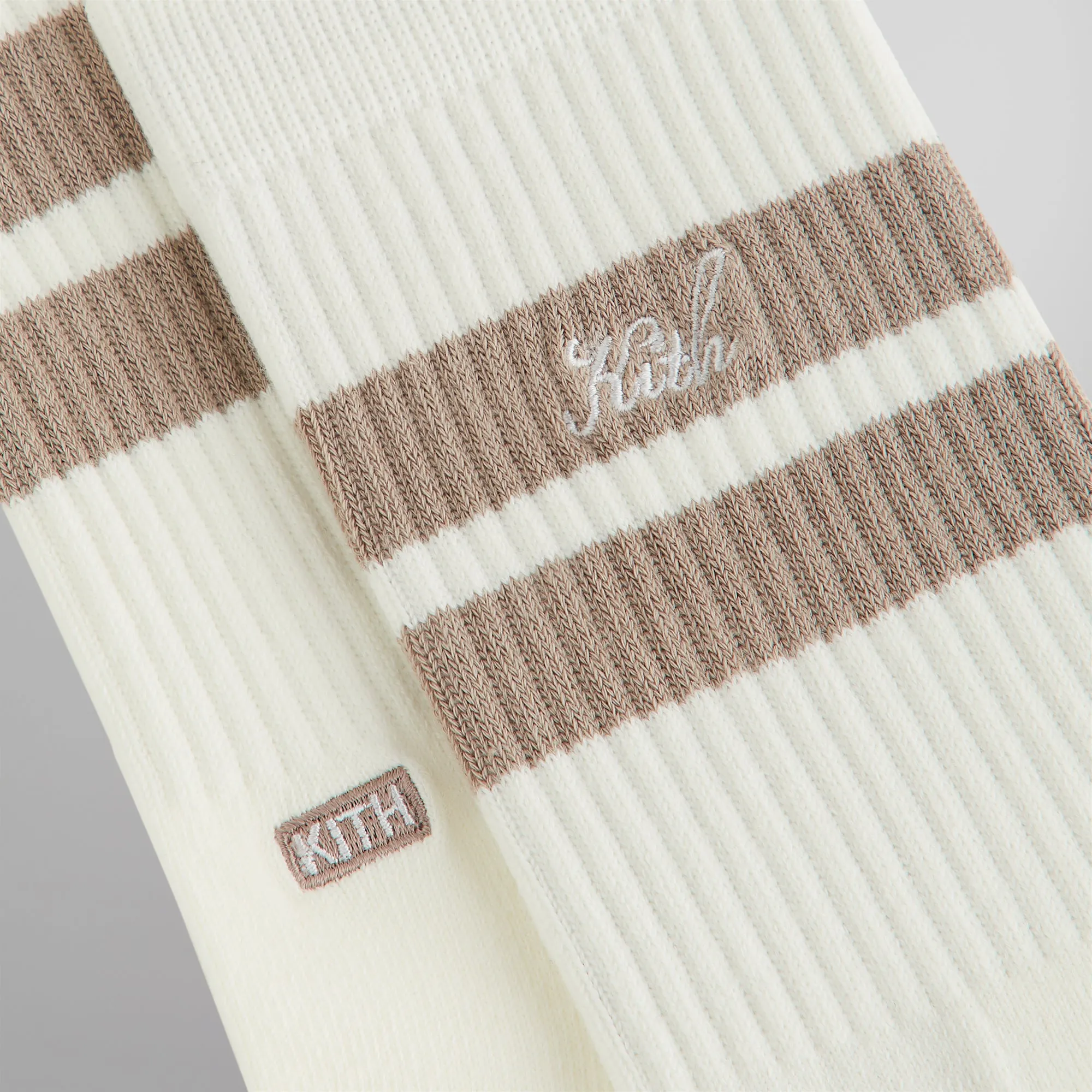 Kith Double Stripe Script Embroidered Cotton Crew Socks - Molecule sold by Kith product image thumbnail 3