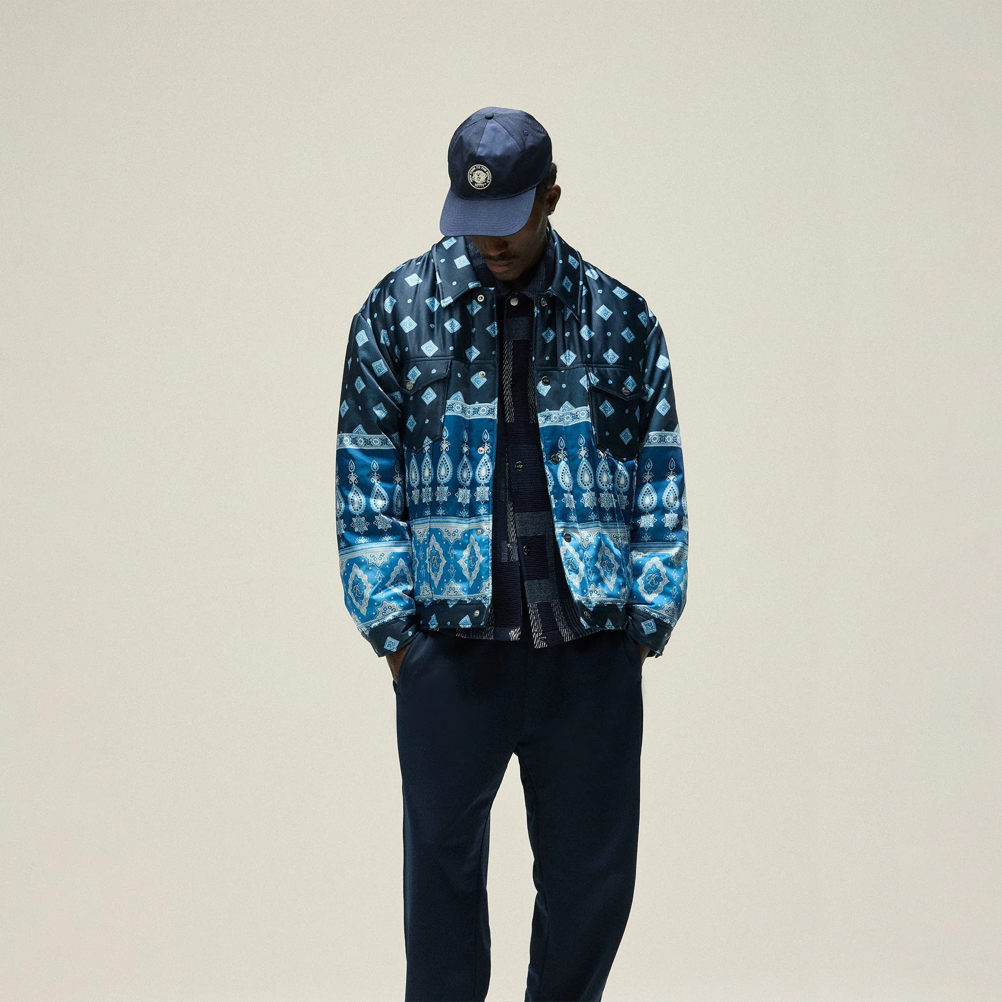 Kith Puffed Jase Satin Trucker Jacket - Nocturnal sold by Kith product image thumbnail 3