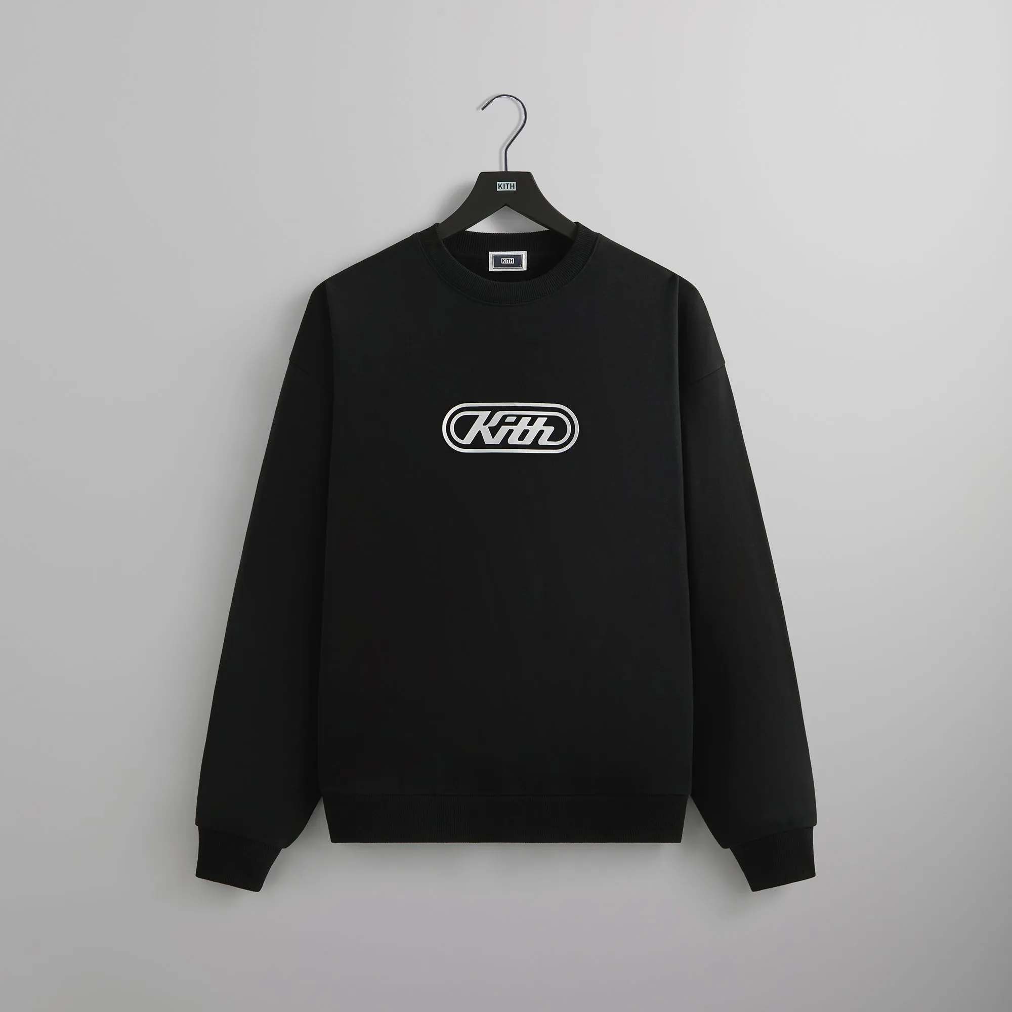 Kith Vortex Logo Nelson Crewneck - Black sold by Kith