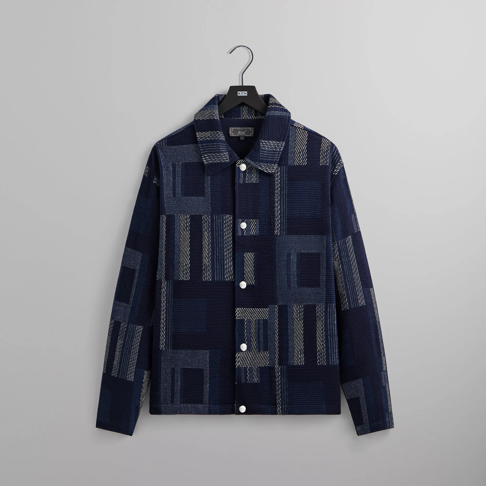 Kith Geometric Knit Coaches Jacket - Nocturnal sold by Kith