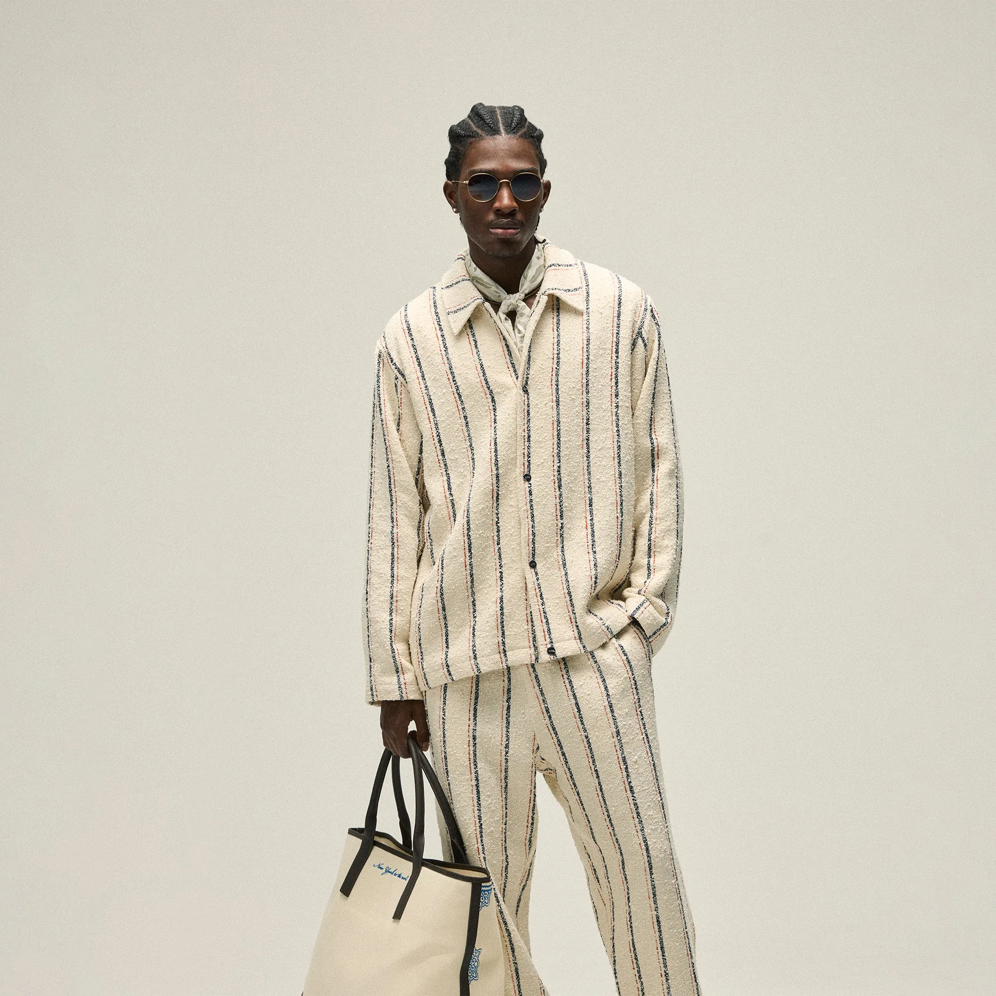 Kith Striped Boucle Coaches Jacket - Whisper sold by Kith product image thumbnail 2