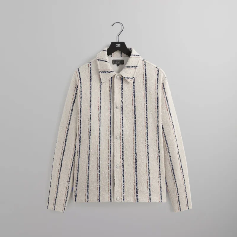 Kith Striped Boucle Coaches Jacket - Whisper sold by Kith
