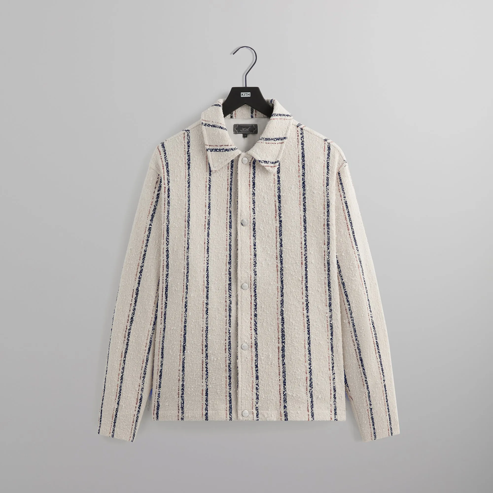 Kith Striped Boucle Coaches Jacket - Whisper sold by Kith