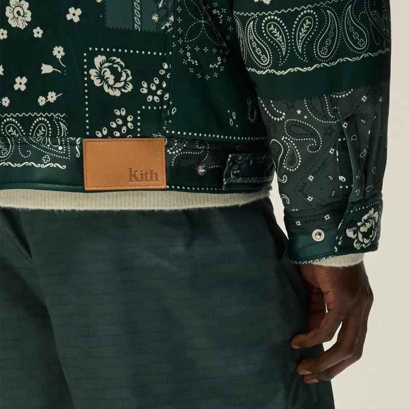 Kith Puffed Jase Satin Trucker Jacket - Stadium | Parallel