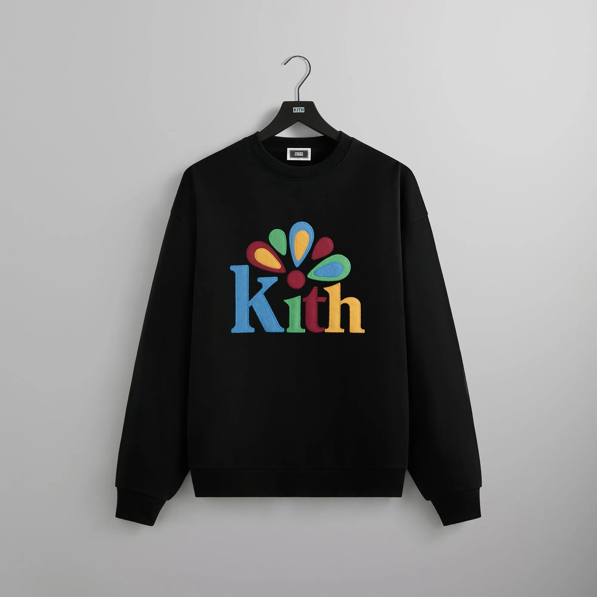 Kith Serif Applique Nelson Crewneck - Black sold by Kith