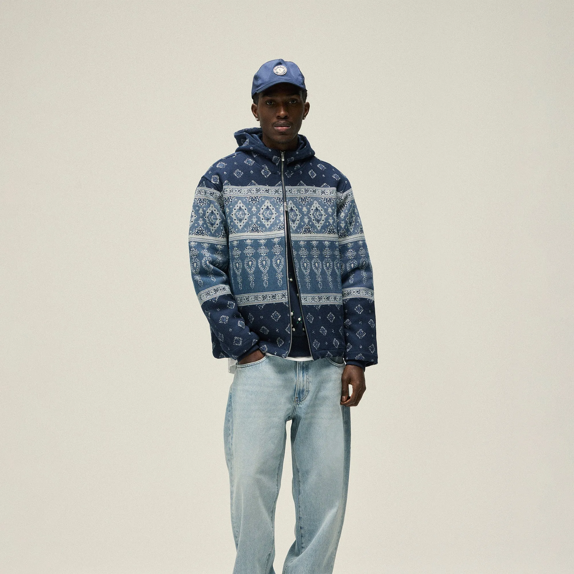 &Kin Branden Tapestry Full Zip Hoodie - Nocturnal sold by Kith product image thumbnail 3