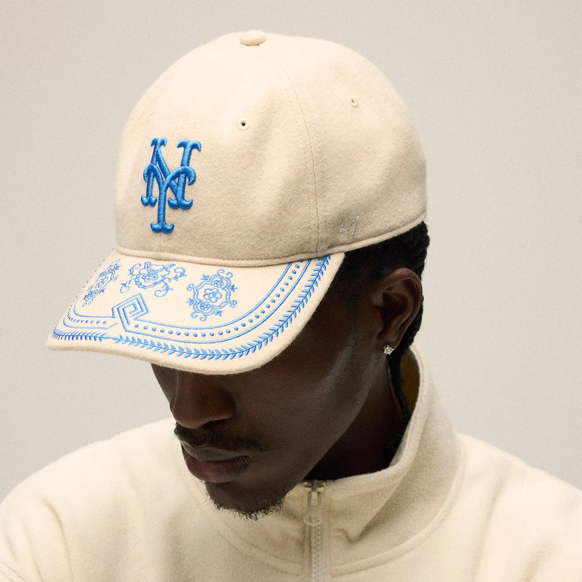 Kith & ‘47 for the New York Mets Embroidered Franchise LS Cap - Sandrift sold by Kith product image thumbnail 2
