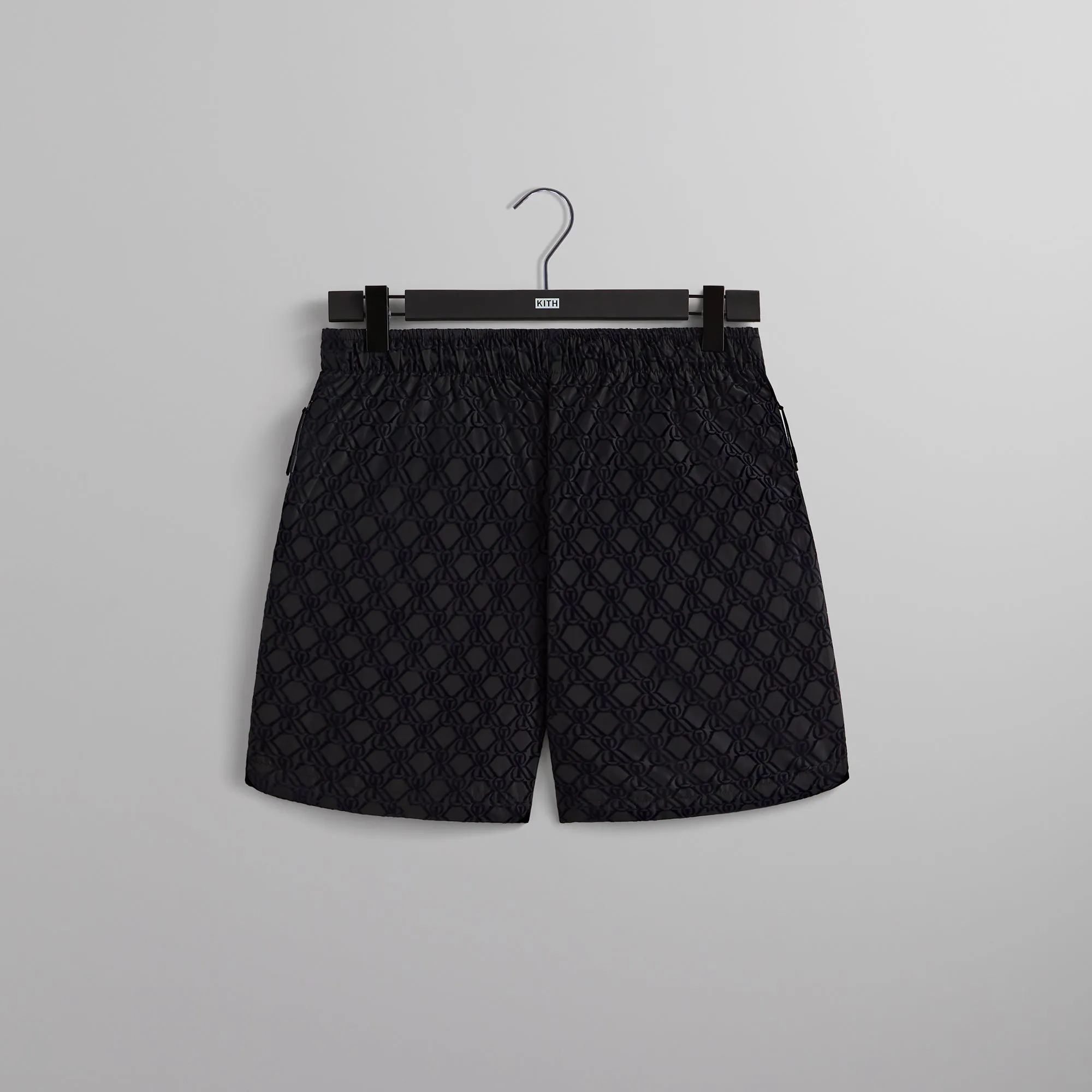 Kith Flocked Crest Tech Active Short - Black sold by Kith