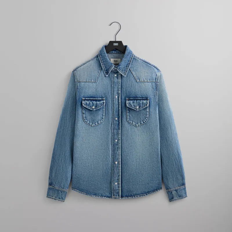 Kith Webster Denim Shirt - Medium Indigo sold by Kith