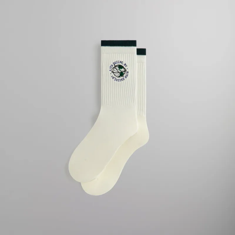 Kith Embroidered Globe Crew Sock - Silk sold by Kith