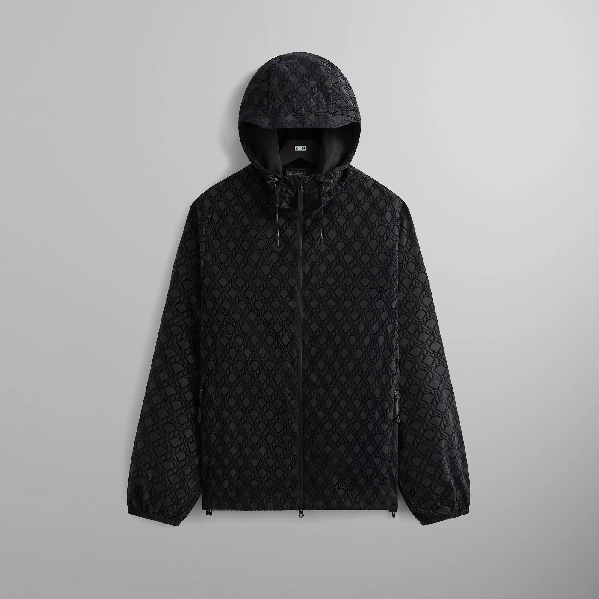 Kith Flocked Crest Damien Windbreaker - Black sold by Kith
