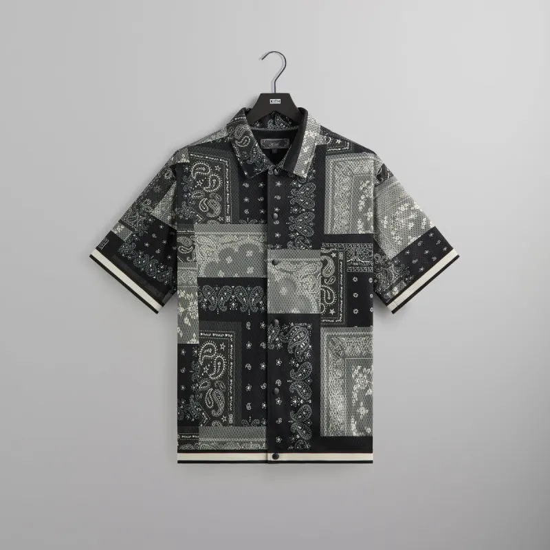 Kith Printed Mesh Woodpoint Shirt - Black sold by Kith