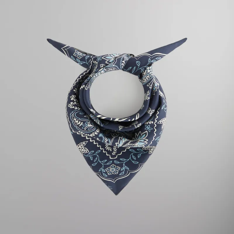 Kith Paisley Printed Silk Bandana - Nocturnal sold by Kith