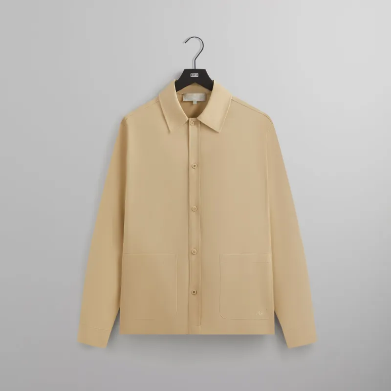 Kith Silk Cotton Long Sleeve Boxy Collar Overshirt - Arete sold by Kith