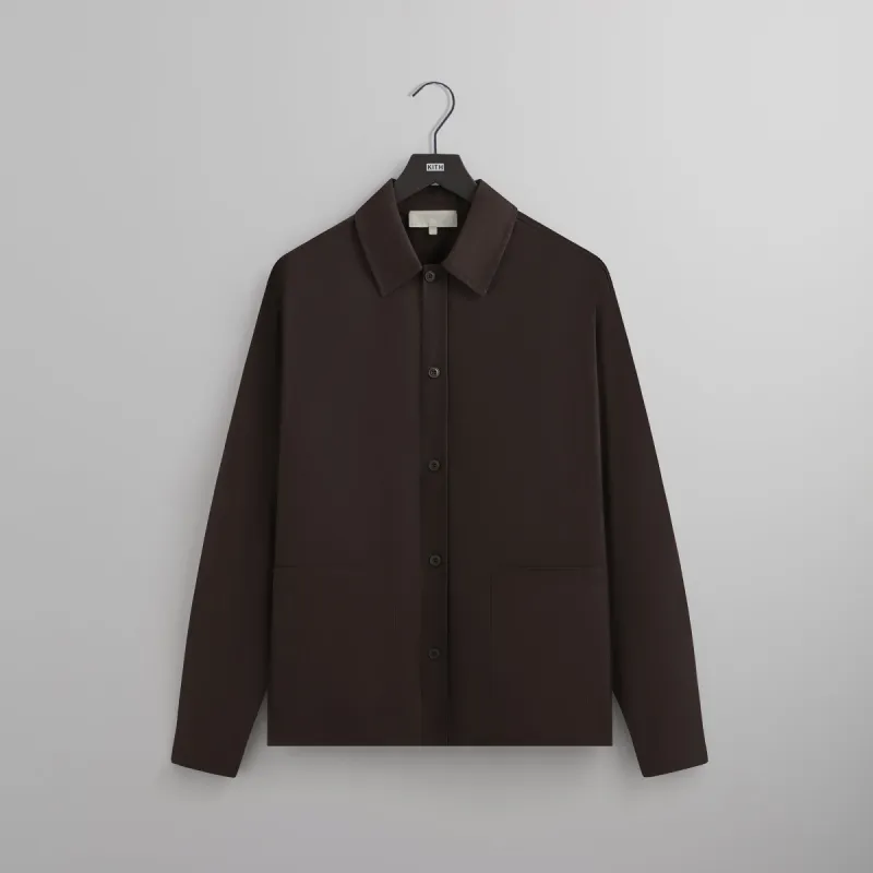 Kith Silk Cotton Long Sleeve Boxy Collar Overshirt - Incognito sold by Kith