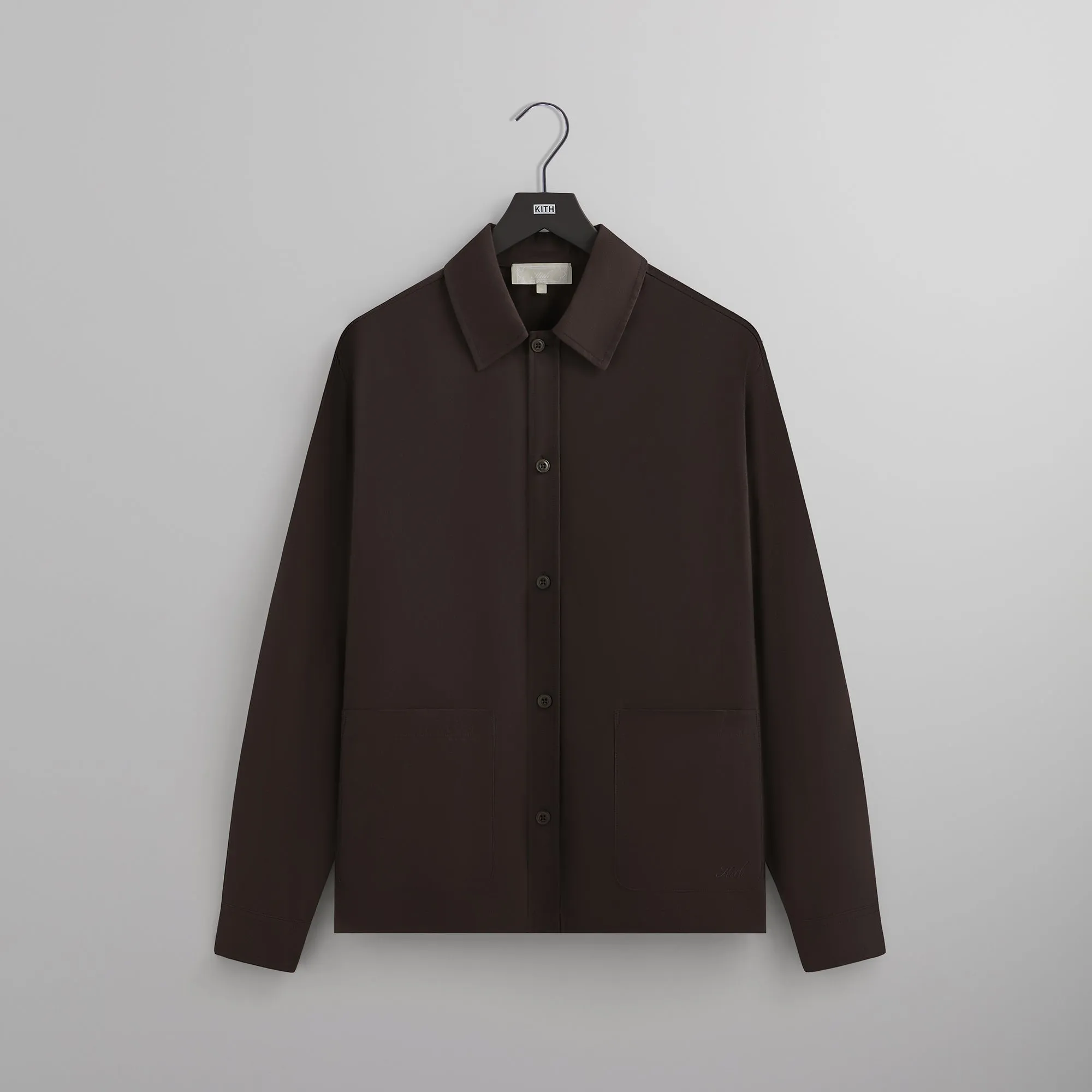 Kith Silk Cotton Long Sleeve Boxy Collar Overshirt - Incognito sold by Kith