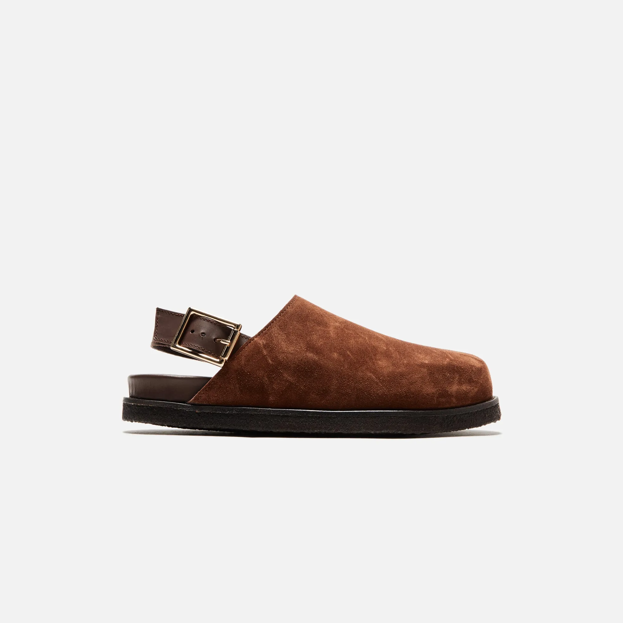 VINNY's Strapped Mule Suede - Dark Brown sold by Kith