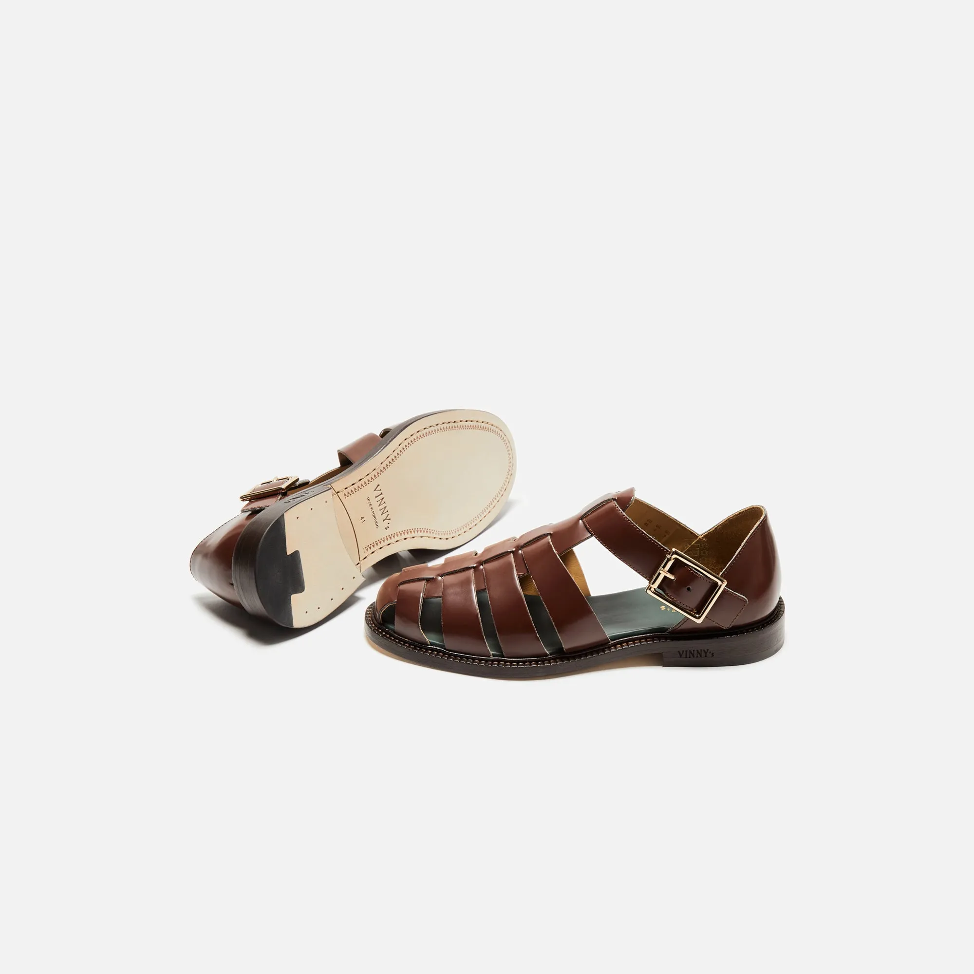 VINNY's Fisherman Sandal - Brown Polido Leather sold by Kith product image thumbnail 4