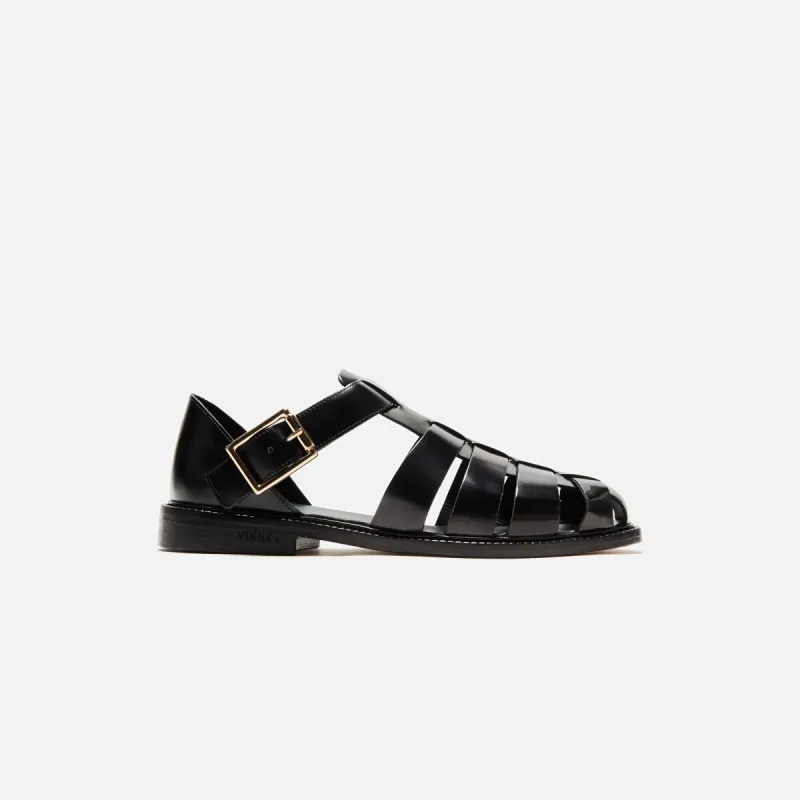 VINNY's Fisherman Sandal - Black Polido Leather sold by Kith