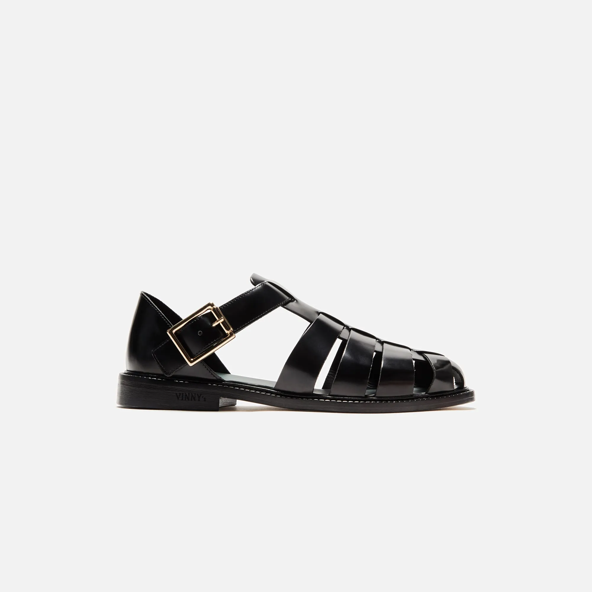 VINNY's Fisherman Sandal - Black Polido Leather sold by Kith