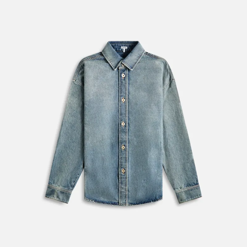 Loewe Anagram Overshirt - Washed Denim sold by Kith