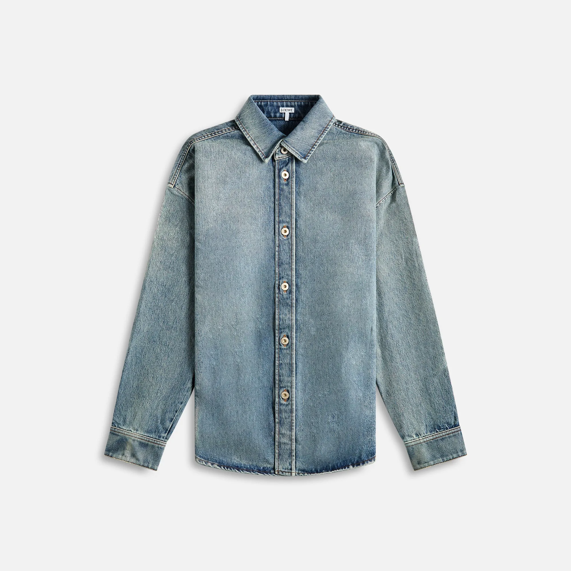 Loewe Anagram Overshirt - Washed Denim sold by Kith