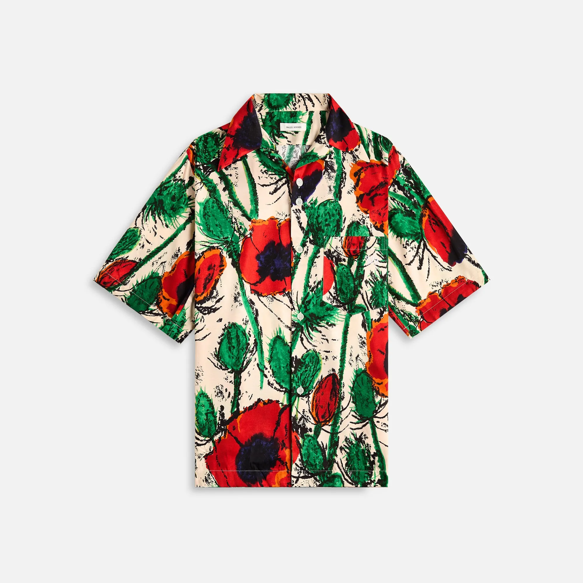 Wales Bonner Highlife Bowling Shirt - Poppy Red sold by Kith