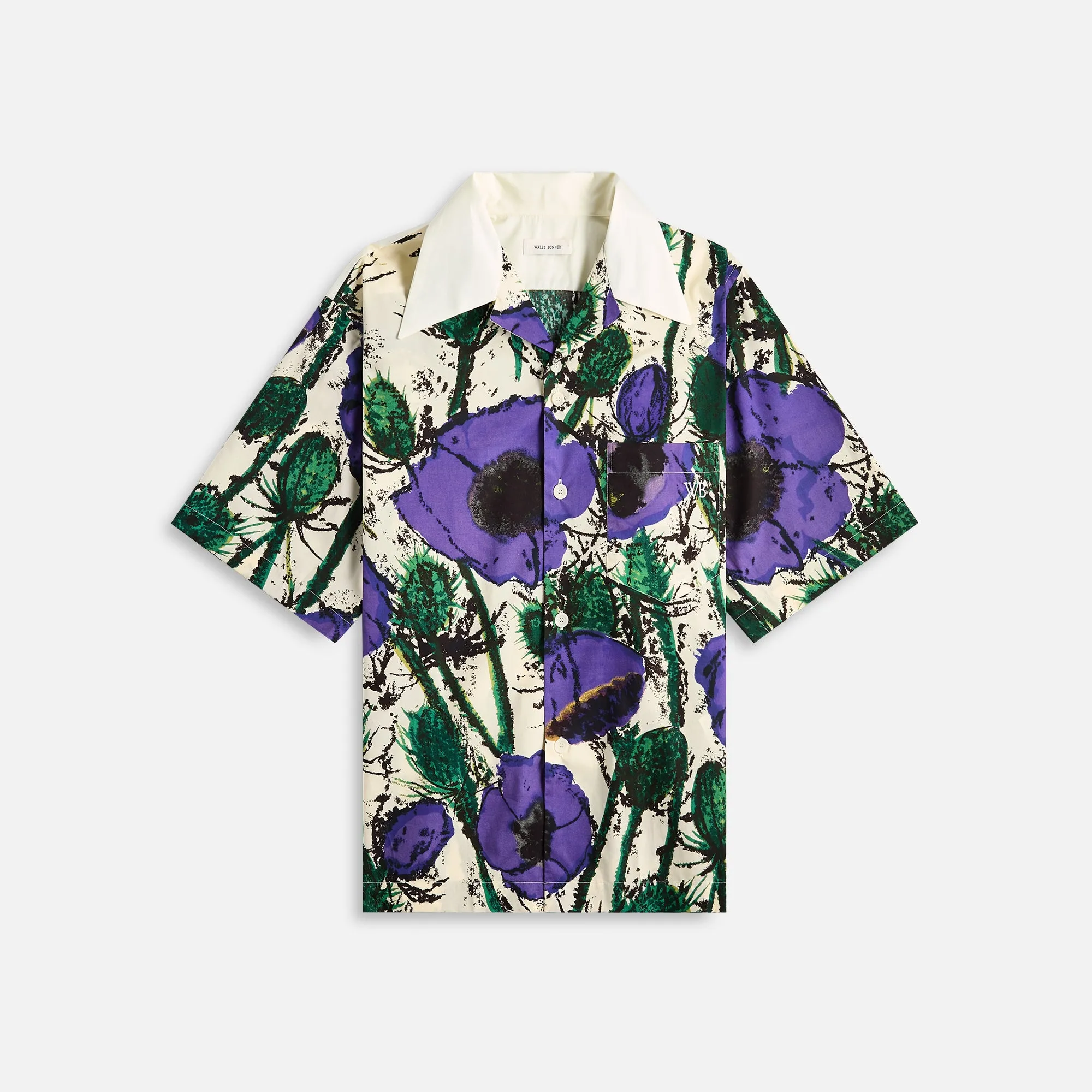 Wales Bonner Highlife Bowling Shirt - Poppy Purple sold by Kith