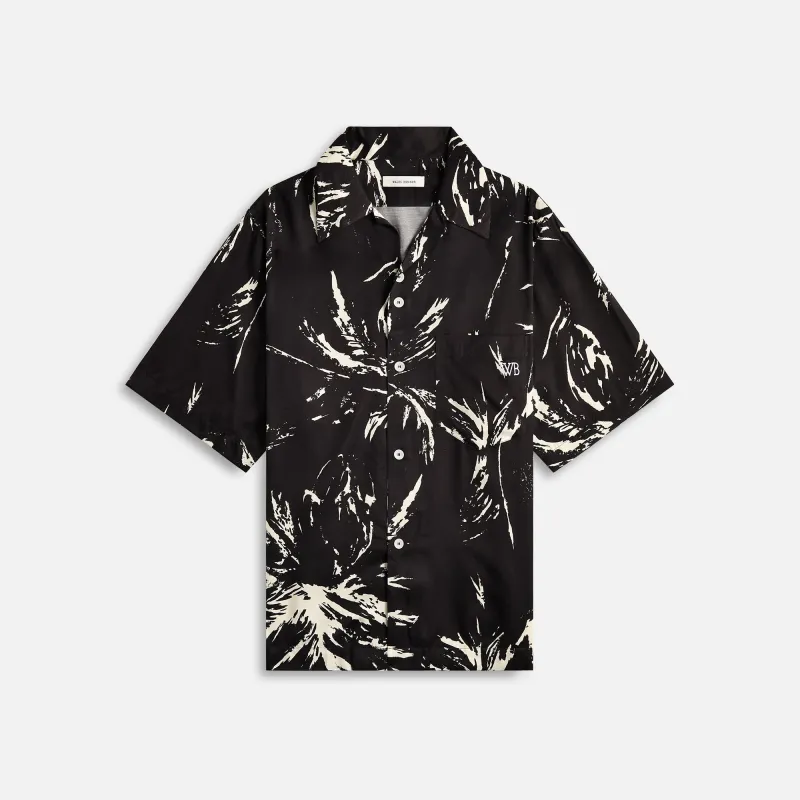 Wales Bonner Highlife Bowling Shirt - Mcnish Black / White sold by Kith