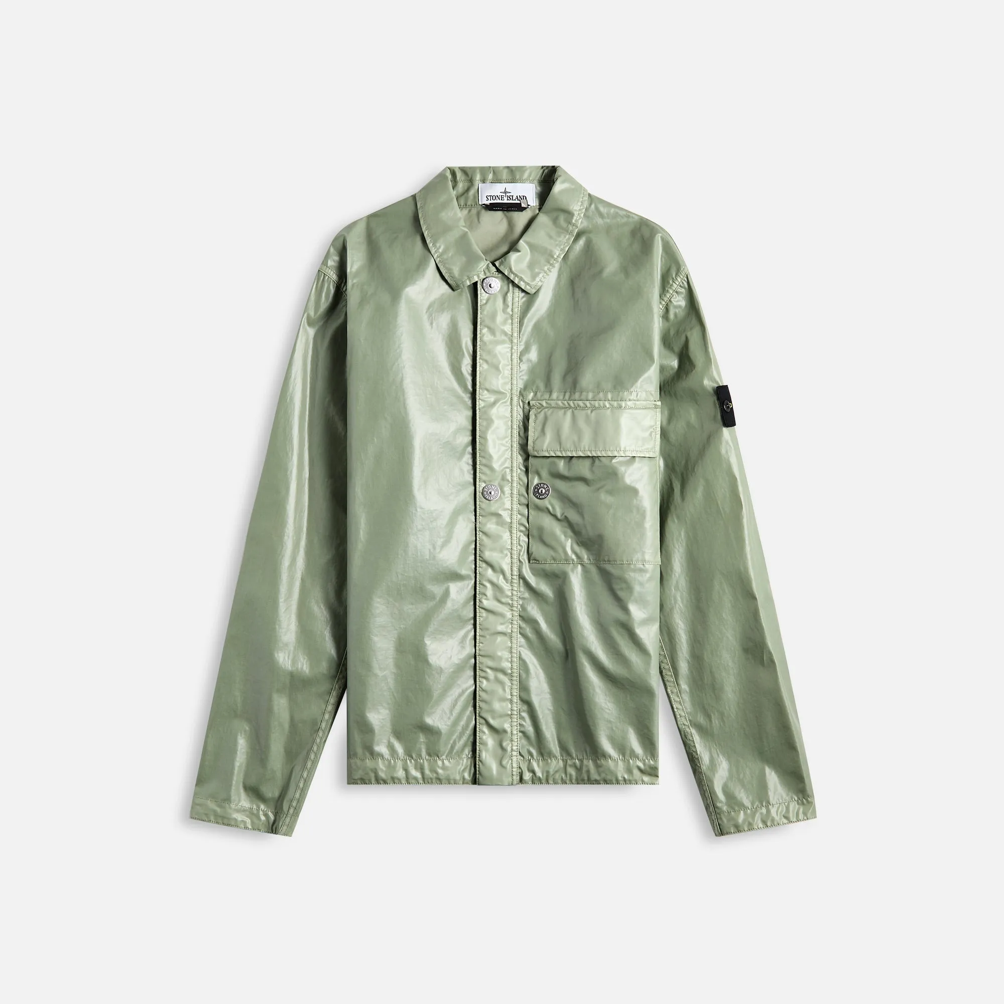 Stone Island Mussola Gommata-Tc Garment Dyed Jacket - Sage sold by Kith