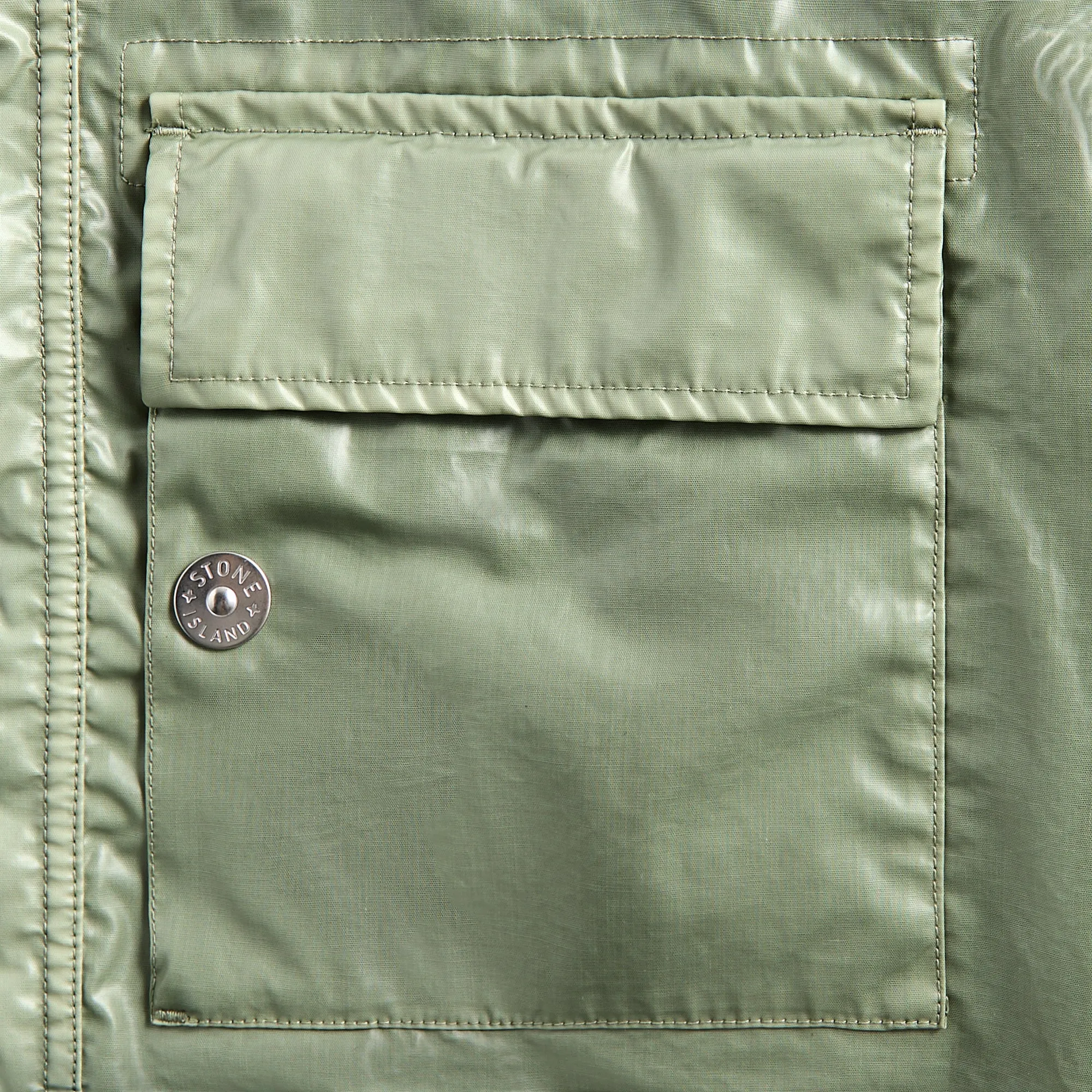 Stone Island Mussola Gommata-Tc Garment Dyed Jacket - Sage sold by Kith product image thumbnail 3