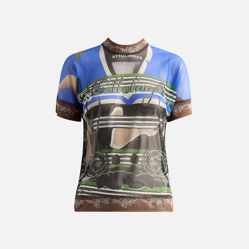 Ottolinger Mesh Deconstructed Short Sleeve - Polo Print sold by Kith