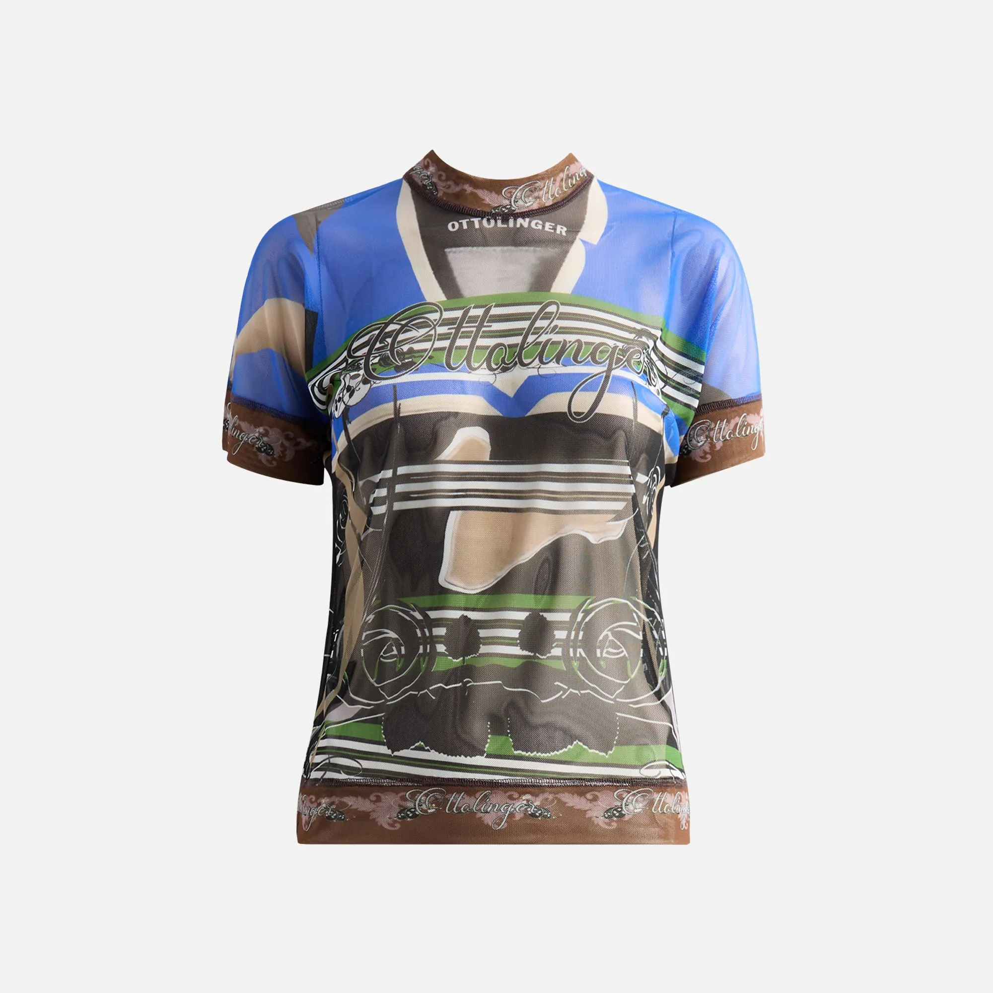 Ottolinger Mesh Deconstructed Short Sleeve - Polo Print sold by Kith