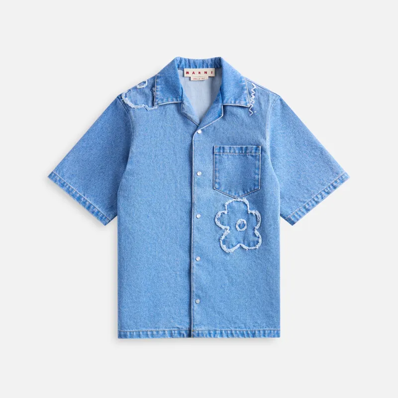 Marni Patched Denim Shirt - Cobalt made by Marni