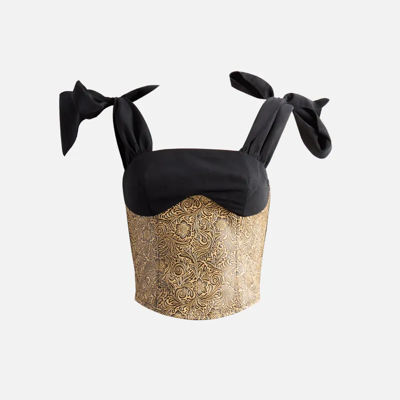 Kim Shui Marcela Combo Top - Black / Gold sold by Kith