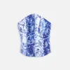 Kim Shui Gabrielle Contrast Corset - Blue sold by Kith
