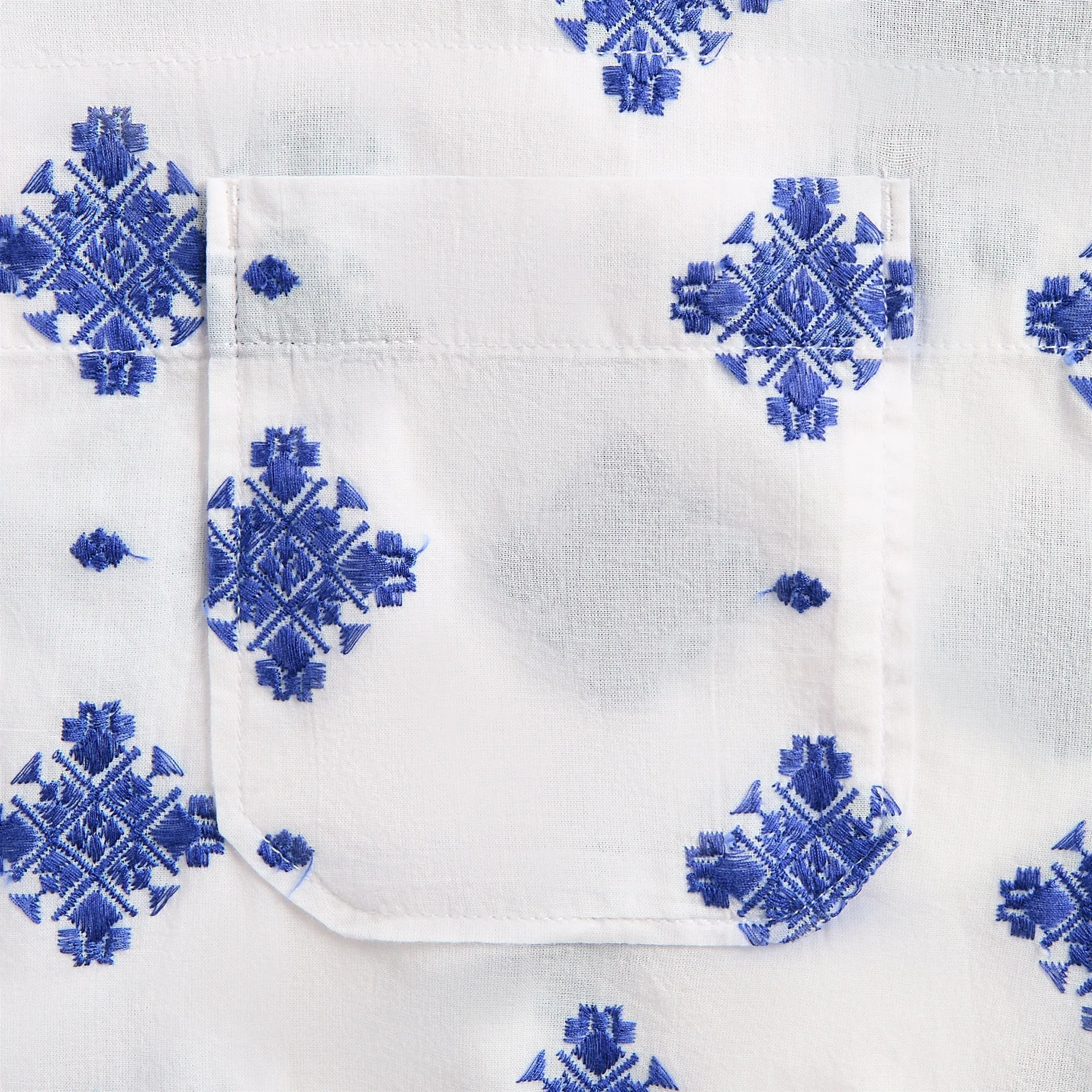 Engineered Garments Camp Shirt - White CP Crest Embroidery Sheeting sold by Kith product image thumbnail 3