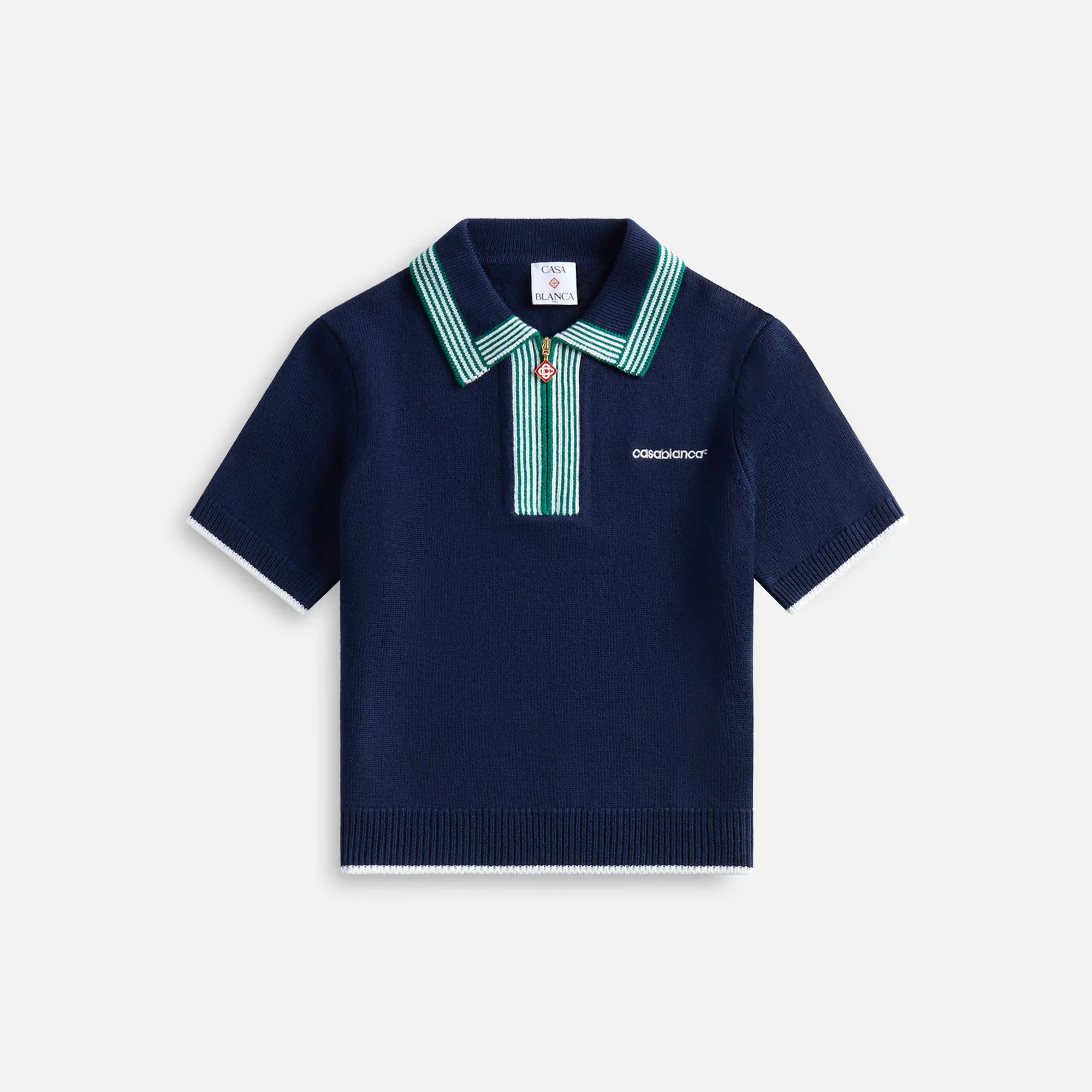 Casablanca Tennis Polo - Navy sold by Kith