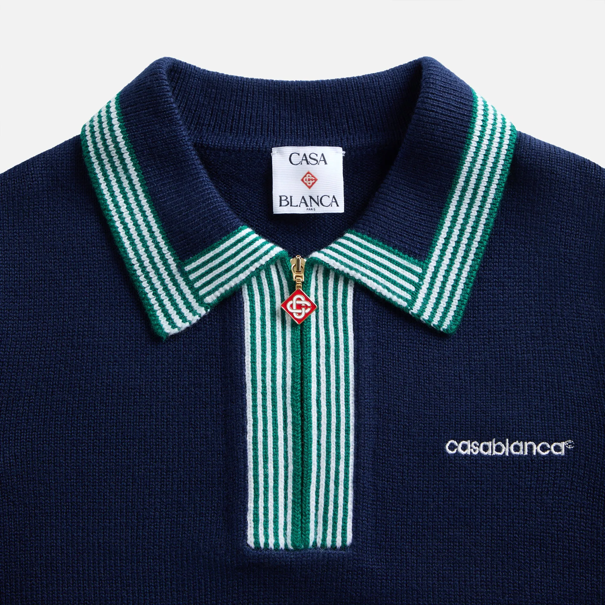 Casablanca Tennis Polo - Navy sold by Kith product image thumbnail 3