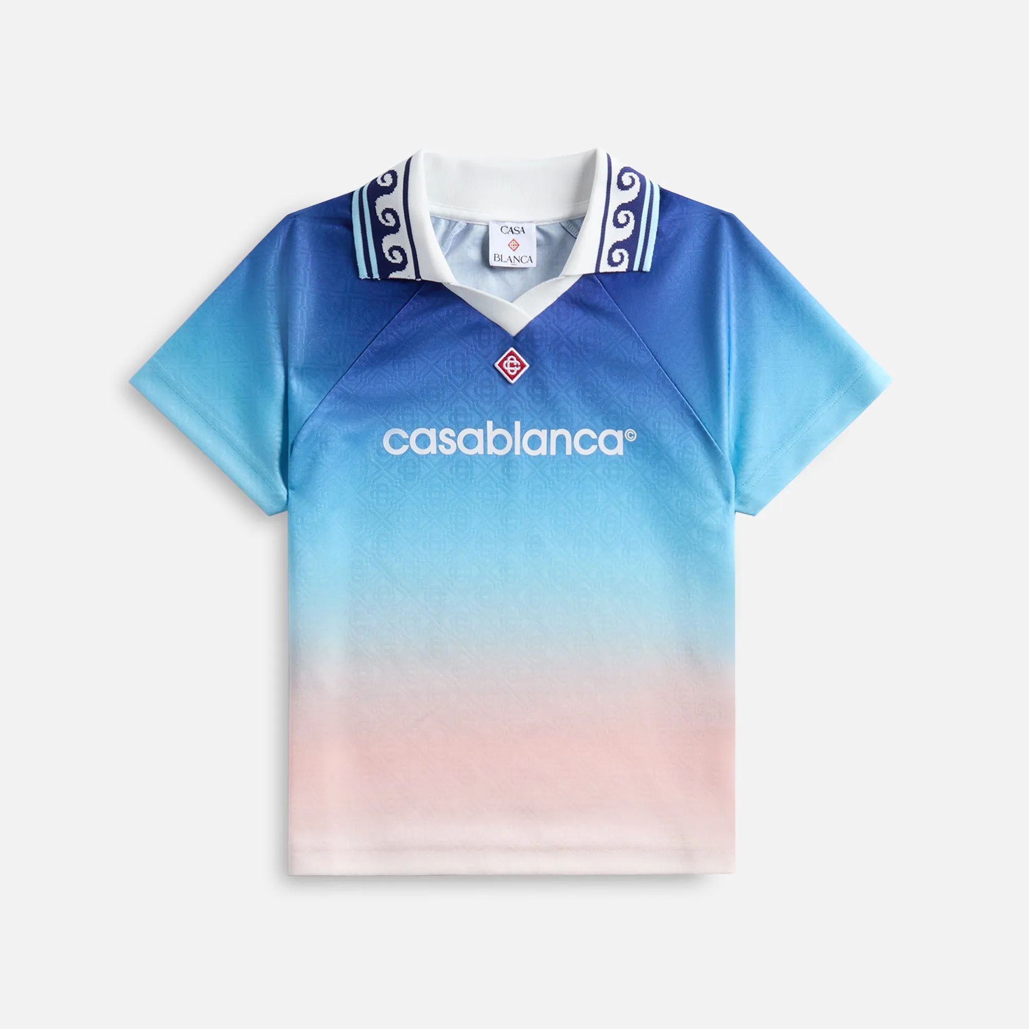 Casablanca Short Sleeve Football Shirt - Blue Gradient sold by Kith