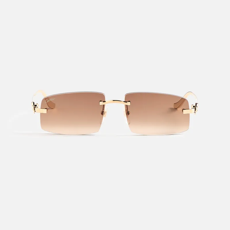 Cartier Rectangular Frames - Gold Brown sold by Kith
