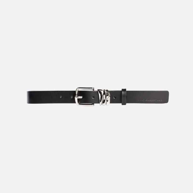 Black Suede Studio Boyfriend Belt - Black / Silver Hardware sold by Kith