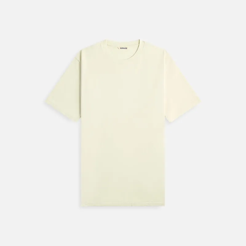 Auralee Luster Plaiting Tee - Ivory Pistachio sold by Kith