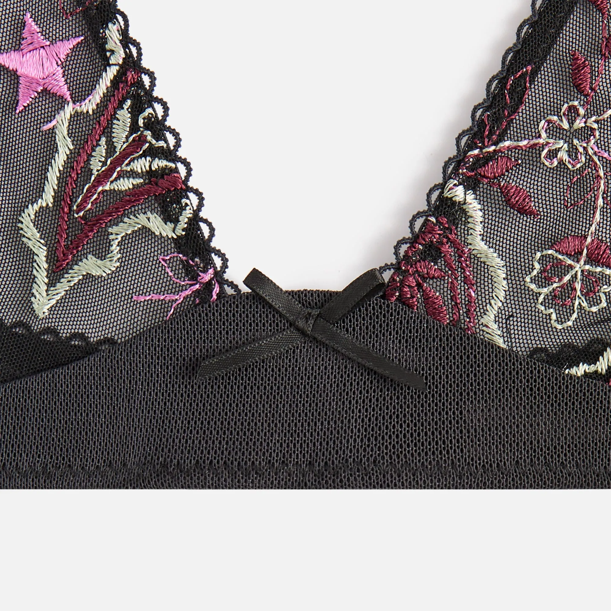 Kith Women Embroidered Bra & Thong Set - Black sold by Kith product image thumbnail 3