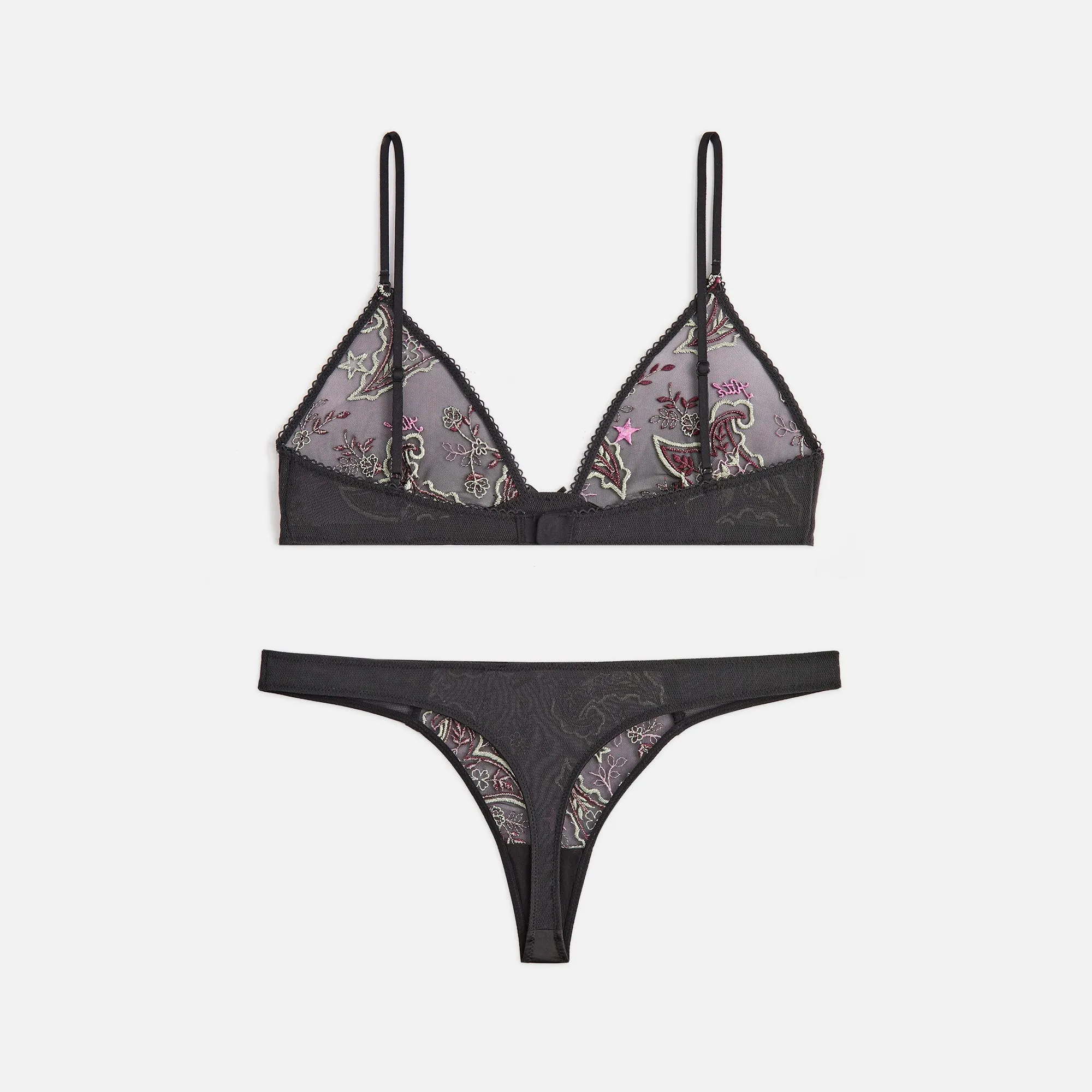 Kith Women Embroidered Bra & Thong Set - Black sold by Kith product image thumbnail 2